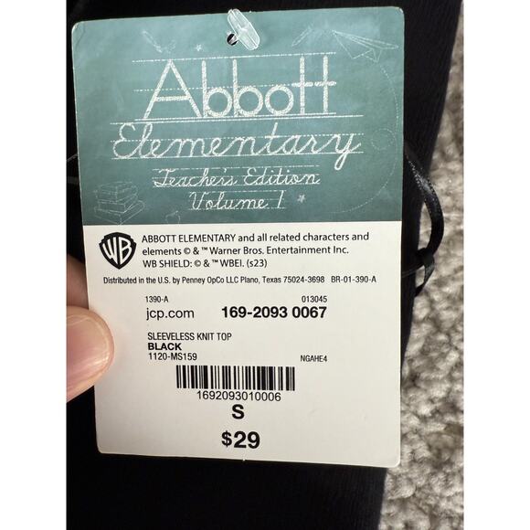 NEW Abbott Elementary Size S Sleeveless Crew Neck Sweater Black Casual NWT - Picture 8 of 9